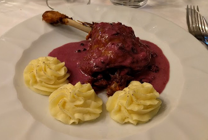 Duck confit with red berries